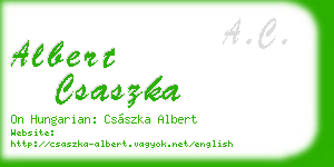 albert csaszka business card